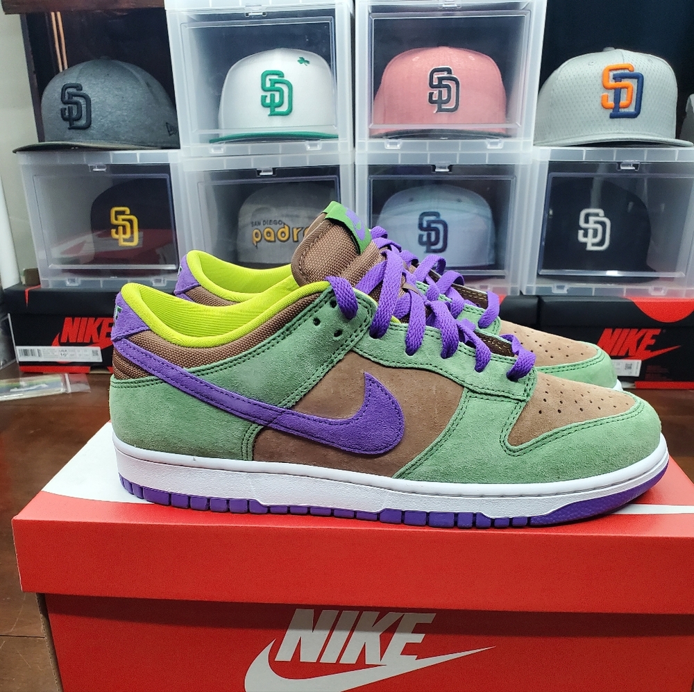 Nike Dunk Men's Green and Purple Low-Top Sneakers Ugly Duckling